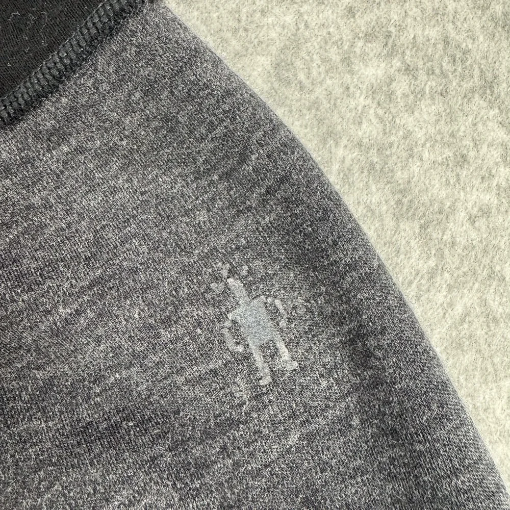 Smartwool Mens Large Black Gray Colorblock Henley Merino Wool Shirt SW014018